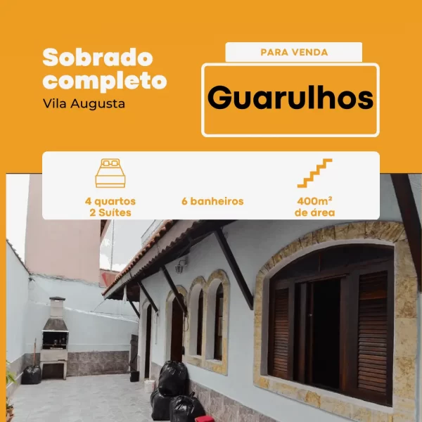 Casas a venda na Vila Augusta Guarulhos – Sobrado, Preço,